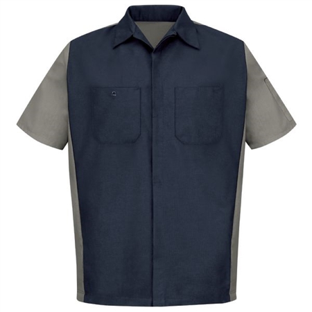 WORKWEAR OUTFITTERS Men's Short Sleeve Two-Tone Crew Shirt Charcoal/Grey, 3XL SY20CG-SS-3XL